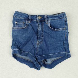Pull and Bear Womens Short Shorts 0 Denim Classic Retro Summer Casual Stretch